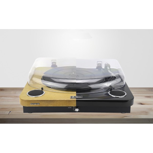 AIWA ALL IN ONE STEREO TURNTABLE WOOD REFURBISHED