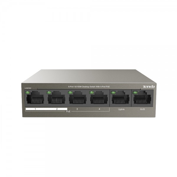 TENDA 6-PORT 10/100M DESKTOP SWITCH WITH 4-PORT PoE