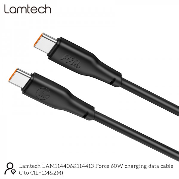 LAMTECH HIGH POWER CABLE USB TO TYPE-C 1M 100W WHITE