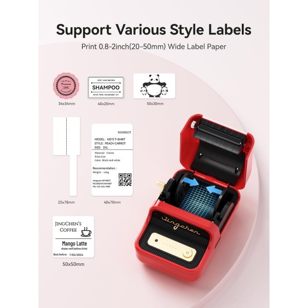 NIIMBOT THERMAL LABEL PRINTER B21S 2-INCH RED