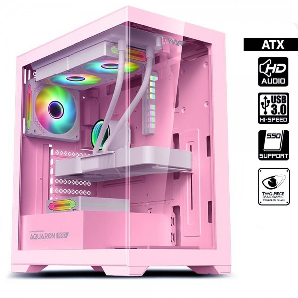 ARMAGGEDDON GAMING PC CASE MATX AQUARON PINK