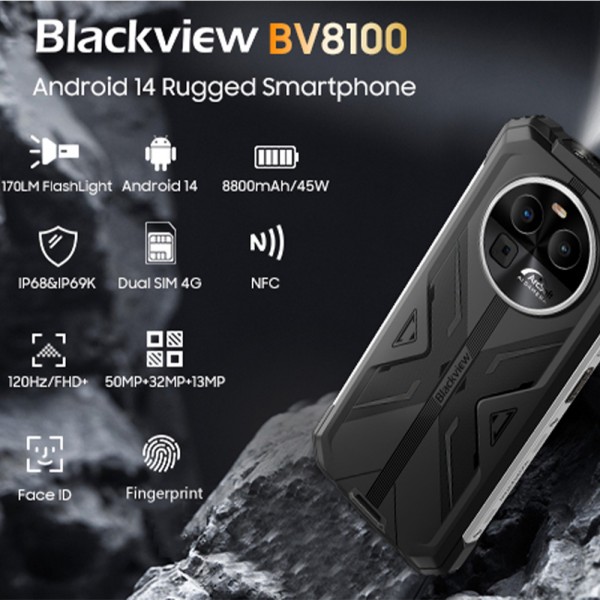 BLACKVIEW BV8100 (8GB+256GB) NFC RUGGED SMARTPHONE BLACK