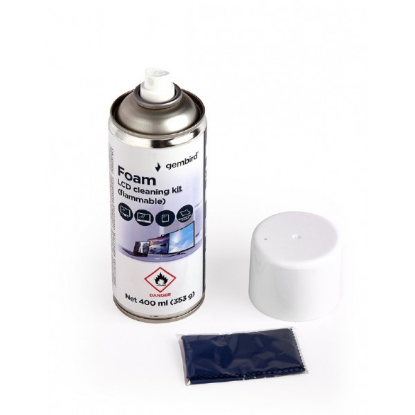 GEMBIRD FOAM LCD CLEANING KIT (FLAMMABLE) 400ML