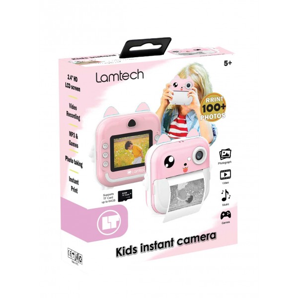 LAMTECH BLUETOOTH KID INSTANT CAMERA WHITE/PINK