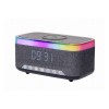 GEMBIRD DIGITAL ALARM CLOCK WITH SPEAKER AND WIRELESS CHARGING FUNCTION BLACK/GREY