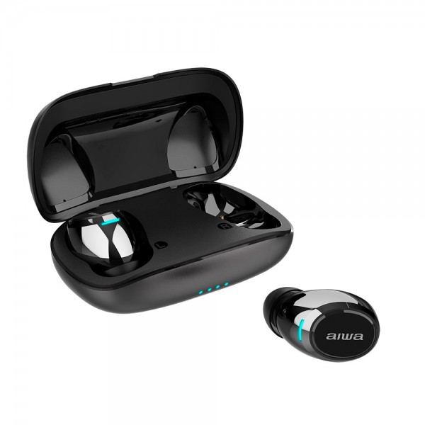 AIWA PREMIUM METAL TWS IN-EARPHONE WITH APT-X TECHNOLOGY & DEEP BASS SOUND QUALITY BLACK