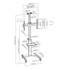 SBOX MOBILE FLOOR STAND 37'-70' / 94 - 178 cm VESA 600x400 MAX