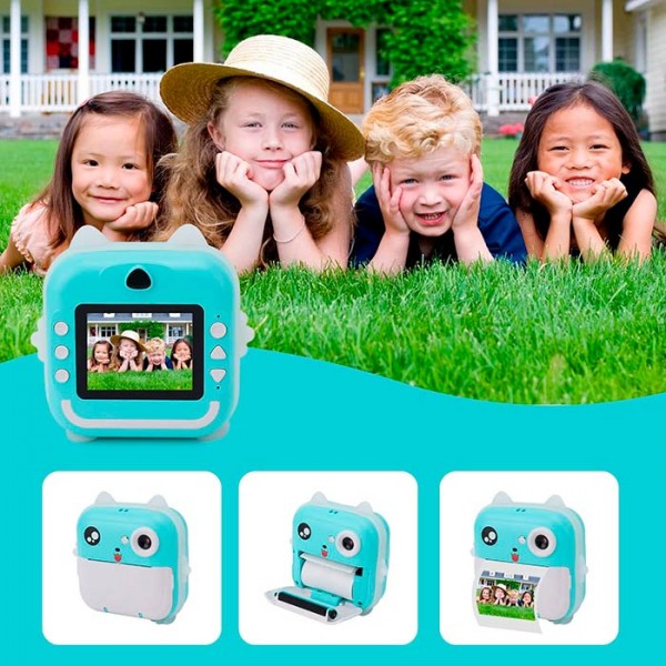 LAMTECH BLUETOOTH KID INSTANT CAMERA WHITE/GREEN