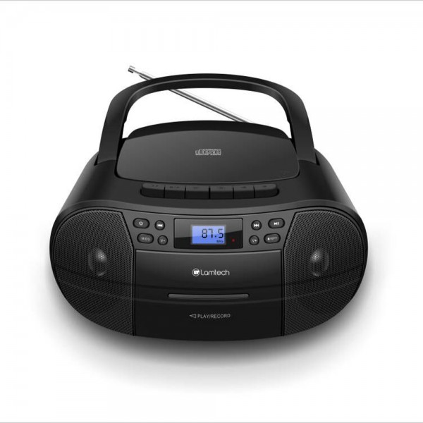 LAMTECH BLUETOOTH RADIO/CD/CASSETTE BOOMBOX BLACK