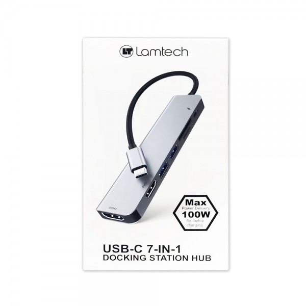 LAMTECH 7-IN-1 USB-C DOCKING STATION HUB PD100W