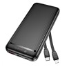 LAMTECH ULTRA-THIN POWERBANK WITH TYPE-C & LIGHTNING CABLES 10000mAh 22.5W BLACK