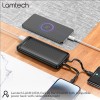 LAMTECH ULTRA-THIN POWERBANK WITH TYPE-C & LIGHTNING CABLES 10000mAh 22.5W BLACK