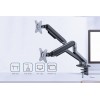 GEMBIRD DESK MOUNTED ADJUSTABLE DOUBLE MONITOR ARM SPACE GREY