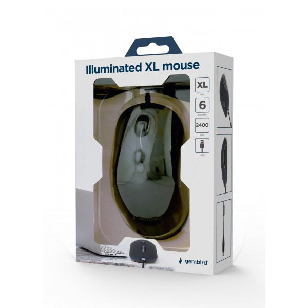 GEMBIRD ILLUMINATED USB WIRED MOUSE XL