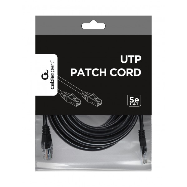 CABLEXPERT UTP PATCH CORD CAT5e BLACK 5M