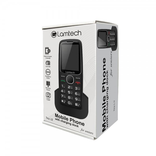 LAMTECH MOBILE PHONE 2.4' GR DUAL SIM TINY L II WITH DOCK BLACK