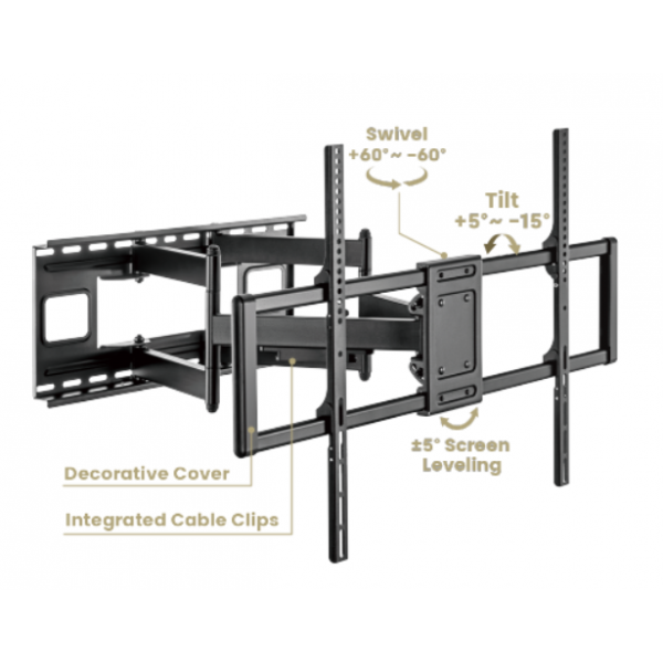 GEMBIRD FULL MOTION TV WALL MOUNT 60'-120'