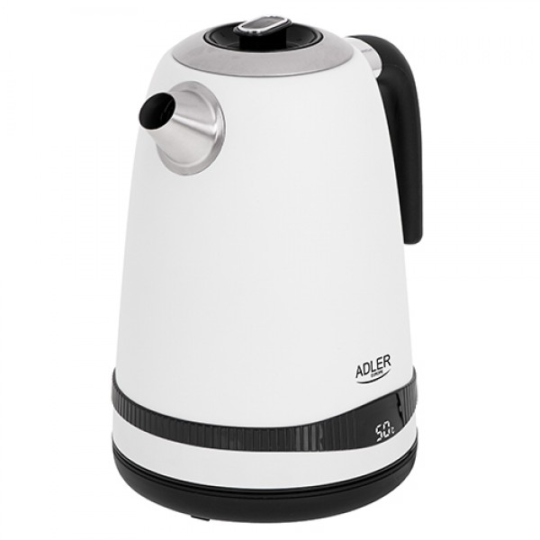 ADLER 1,7L STEEL ELECTRIC KETTLE WITH LCD AND TEMPERATURE CONTROL WHITE