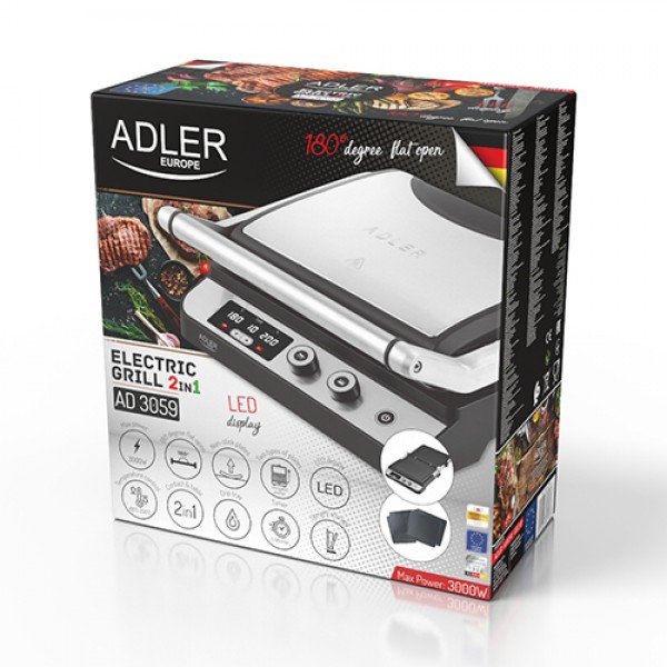 ADLER LED 2IN1 ELECTRIC GRILL