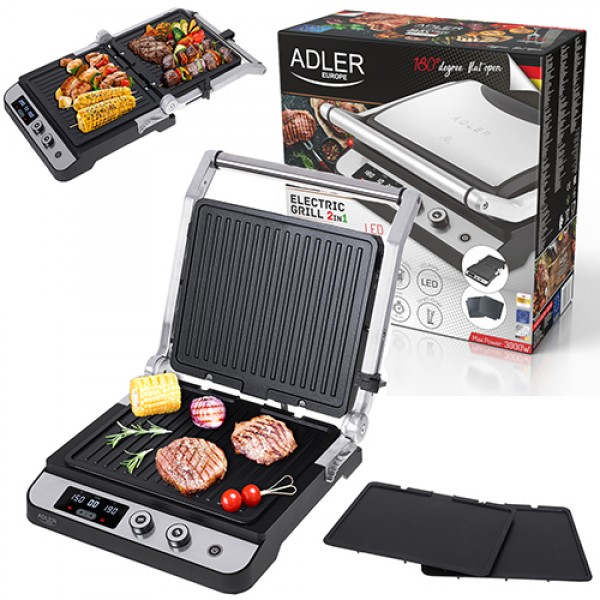 ADLER LED 2IN1 ELECTRIC GRILL