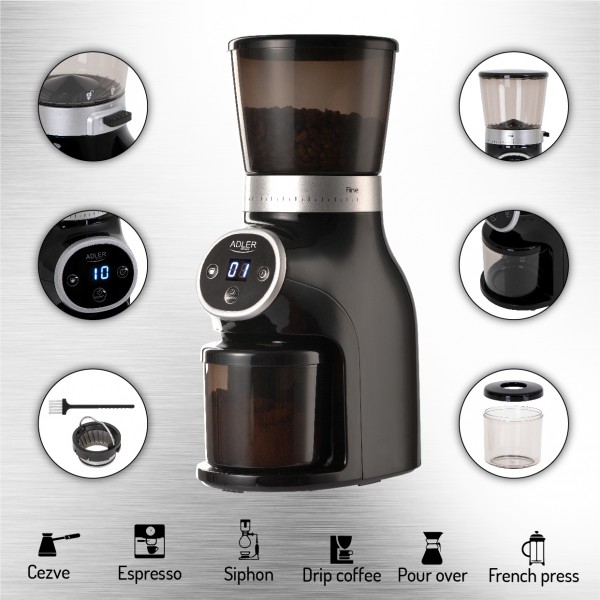 ADLER BURR COFFEE GRINDER BLACK