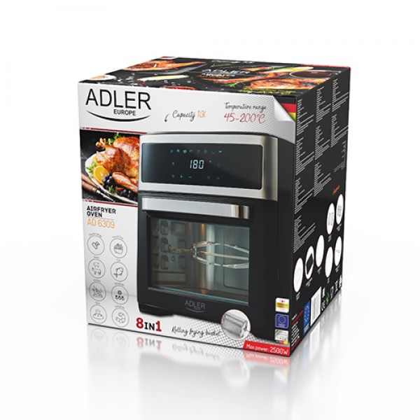 ADLER 8-IN-1 FAT-FREE OVEN 13LT