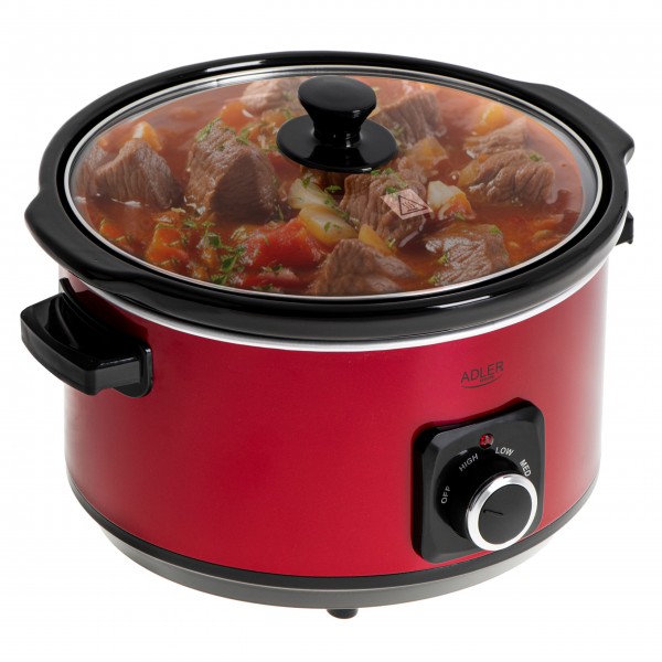 ADLER SLOW COOKER 5.8L RED