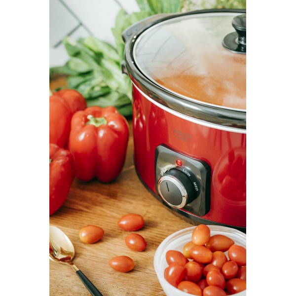 ADLER SLOW COOKER 5.8L RED