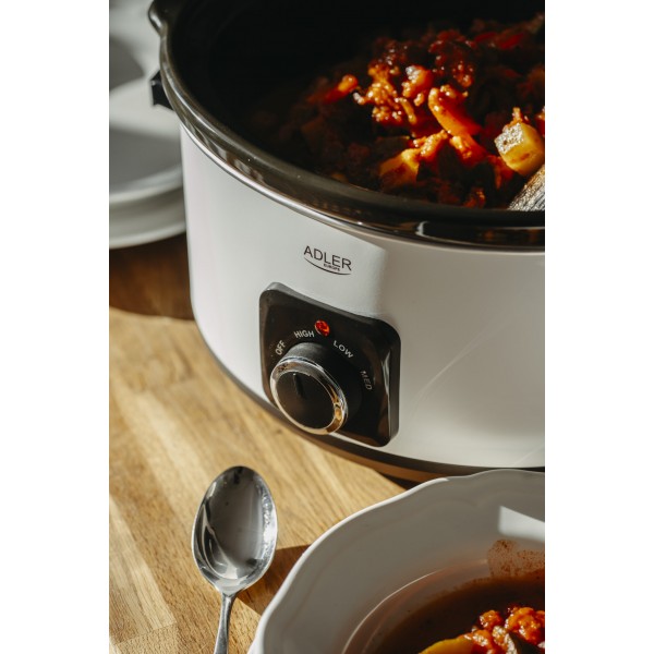 ADLER SLOW COOKER 5.8L WHITE