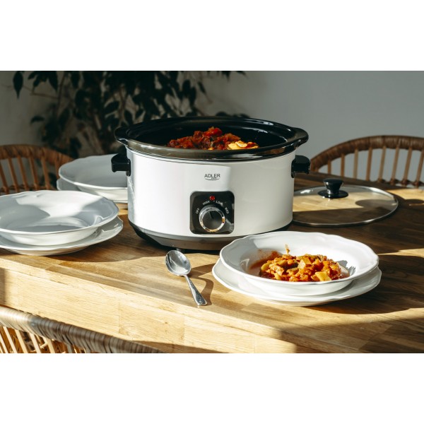 ADLER SLOW COOKER 5.8L WHITE