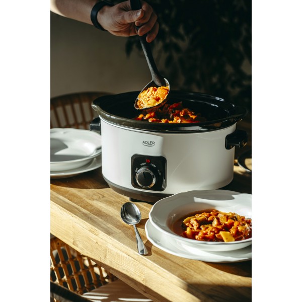 ADLER SLOW COOKER 5.8L WHITE