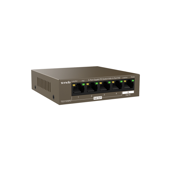 TENDA 5-PORT GIGABIT PD SWITCH WITH 4-PORT PoE