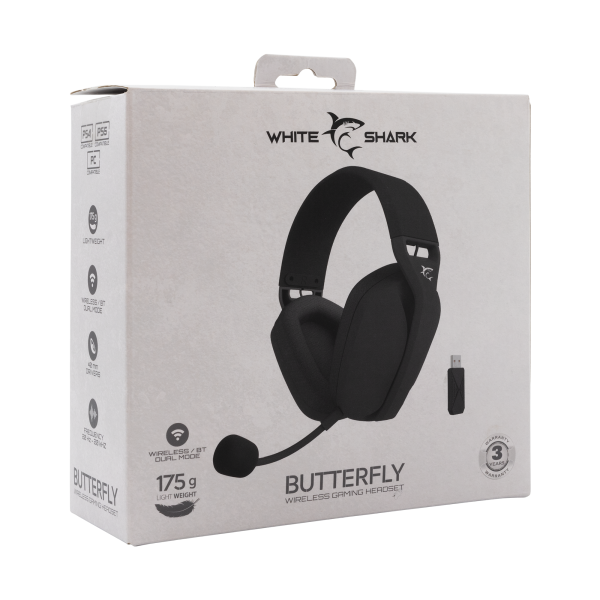 WHITE SHARK WIRELESS GAMING HEADSET WGH-2442 BUTTERFLY BLACK