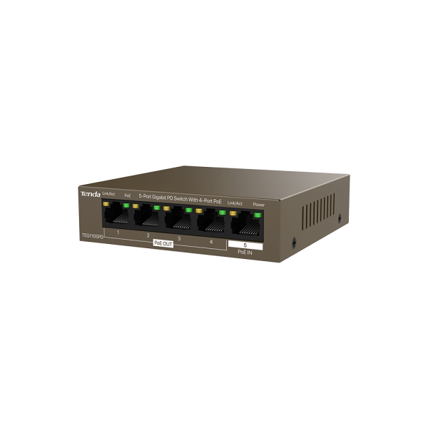 TENDA 5-PORT GIGABIT PD SWITCH WITH 4-PORT PoE