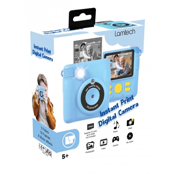 LAMTECH KID INSTANT CAMERA WITH FLASH BLUE