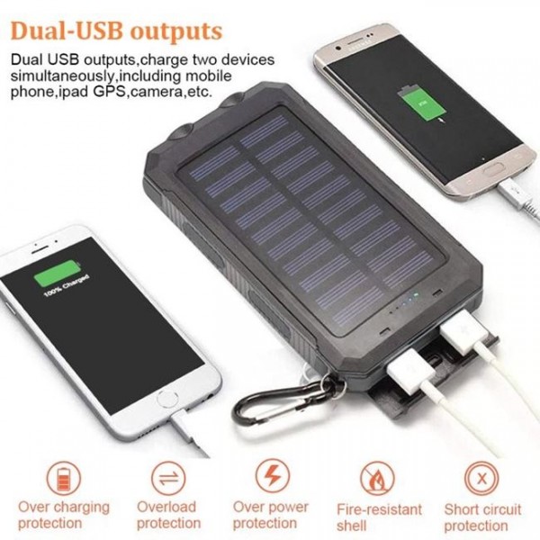 SOLAR POWERBANK 20000MAH BLACK