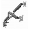 GEMBIRD DESK MOUNTED ADJUSTABLE DOUBLE MONITOR ARM SPACE GREY