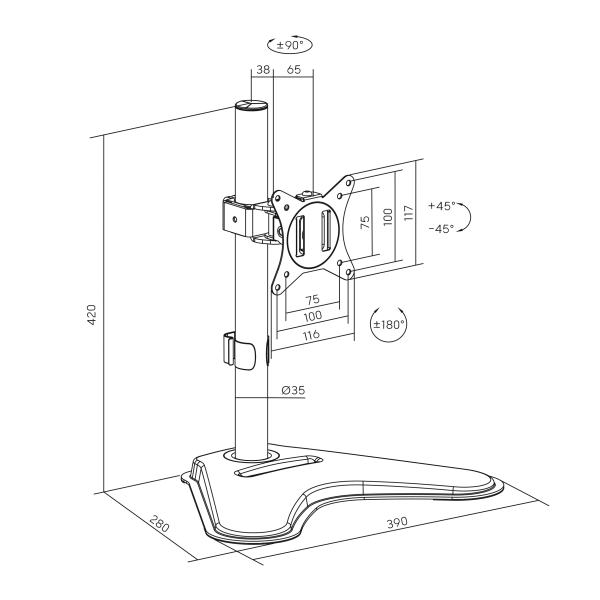 SBOX MONITOR STAND 13'-32' / 33 - 81 cm