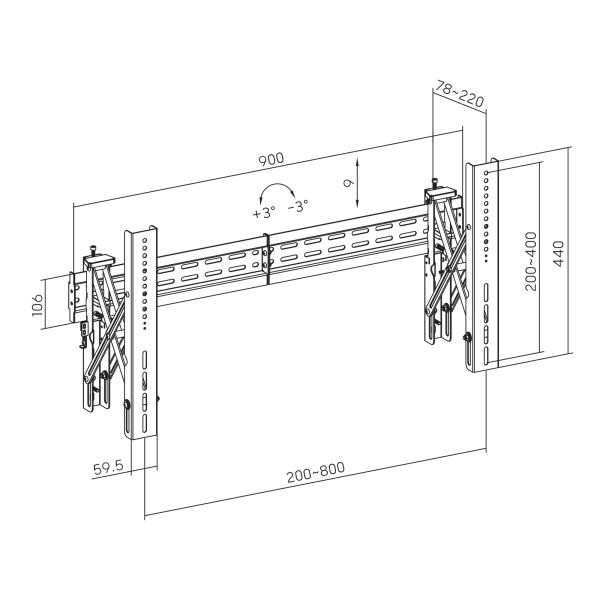 SBOX WALL MOUNT/VIDEO WALL 37'-70' VESA 800x400 MAX