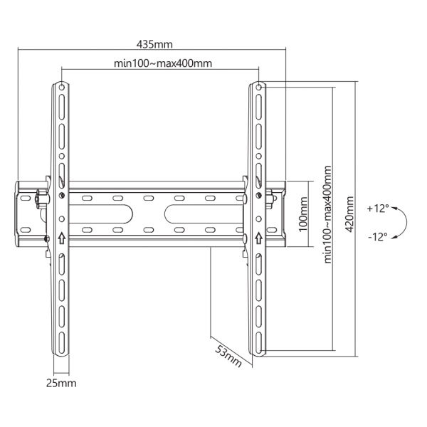 SBOX WALL MOUNT 32' - 70' VESA 400x400 MAX