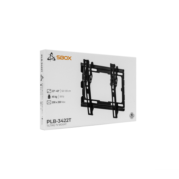 SBOX WALL MOUNT WITH TILT 23' - 43' VESA 200x200 MAX