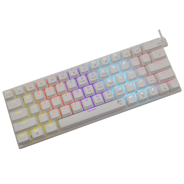 WHITE SHARK MECHANICAL KEYBOARD US BLUE SWITCH WAKIZASHI WHITE