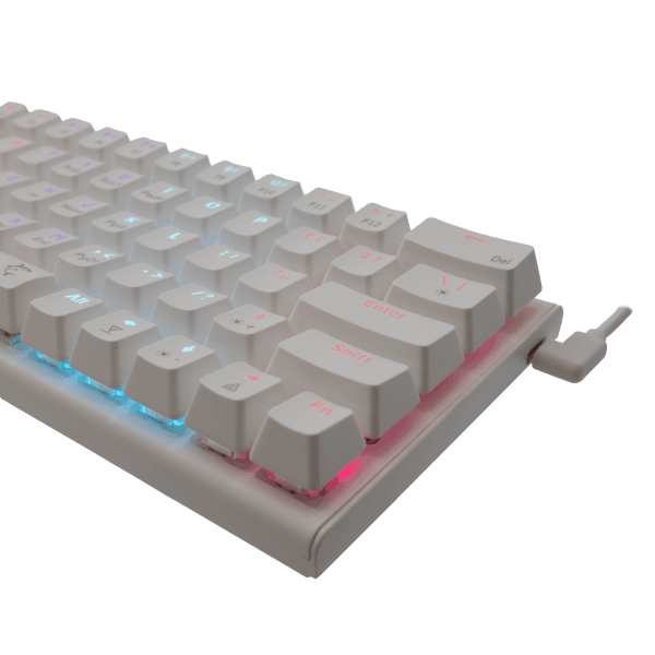 WHITE SHARK MECHANICAL KEYBOARD US BLUE SWITCH WAKIZASHI WHITE