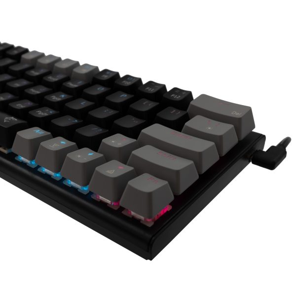 WHITE SHARK MECHANICAL KEYBOARD US BLUE SWITCH WAKIZASHI BLACK/GREY