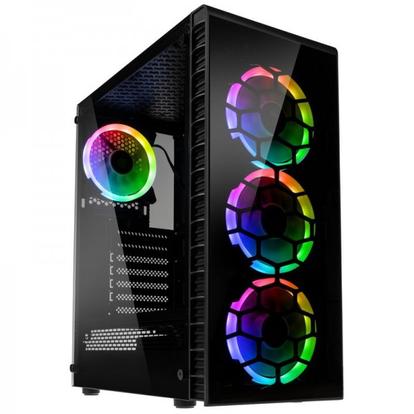 Kolink Observatory Lite RGB Midi-Tower - Tempered Glass - Black