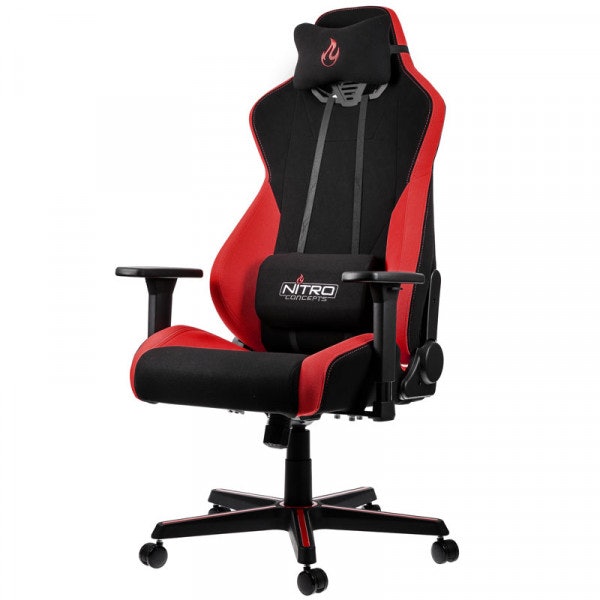 Nitro Concepts S300 Gaming Chair - Quality Fabric & Cold Foam - Inferno Red