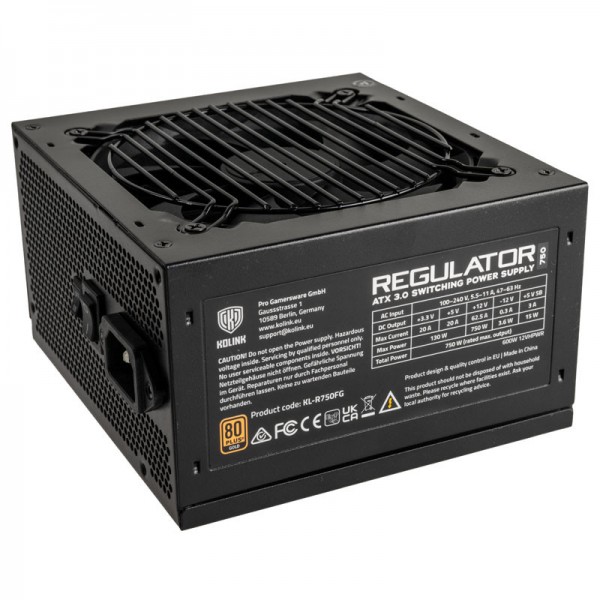 Kolink REGULATOR 750W Modular 80+ Gold PSU Power Supply Gen 5. ATX 3.0