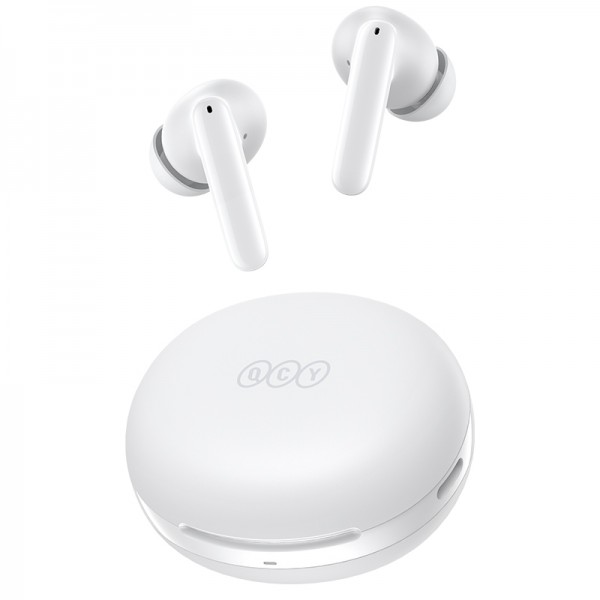 QCY T13 ANC 2 White - TWS 28dB active noise canceling 10mm drivers, BT 5.3 30 hours True Wireless