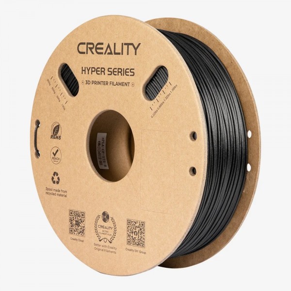 Creality Hyper PLA-CF Black Carbon Fiber 3D Printer Filament, High Strength, 1 kg Spool1.75