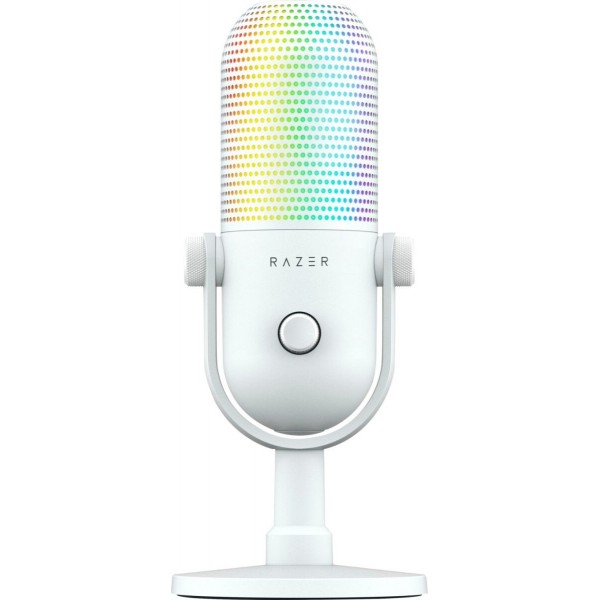 Razer SEIREN V3 CHROMA - WHITE - RGB USB Condenser Microphone - Gain Limiter - Build-in Shock Absorb